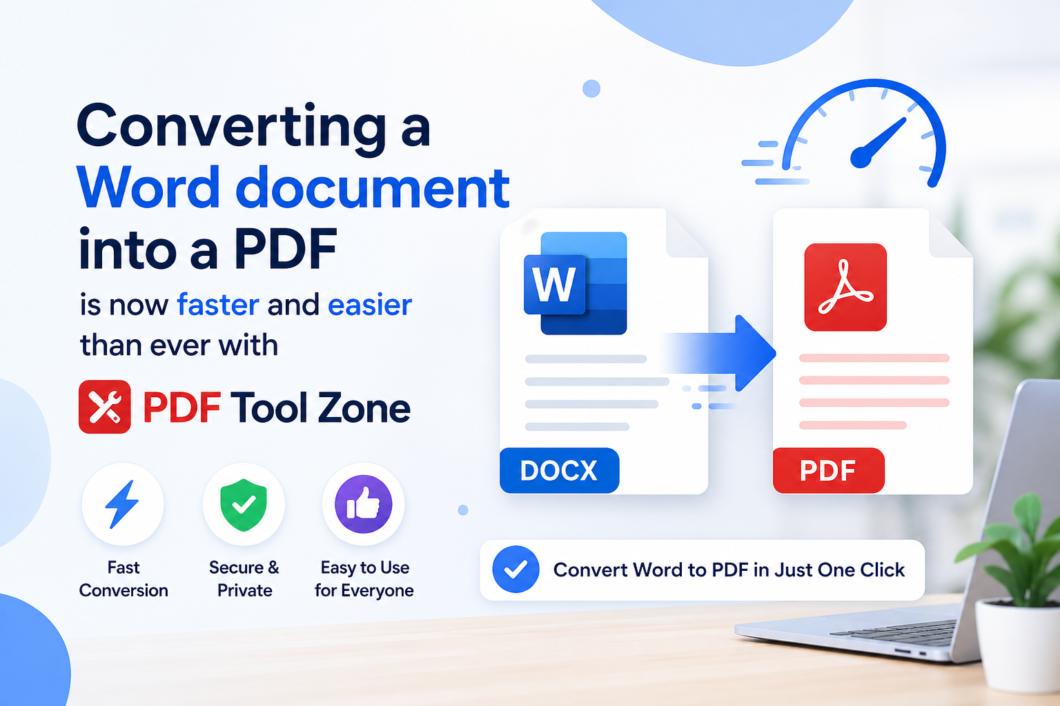 Converting a Word document into a PDF is now faster and easier than ever with PDF Tool Zone.